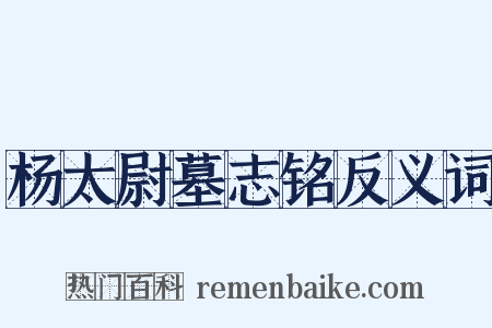 杨太尉墓志铭反义词是什么意思的图片